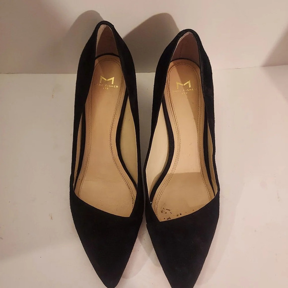 Marc Fisher LTD Black Suede Mlyovani Pointed Toe Block Heels in Size 8 M - Picture 11 of 13
